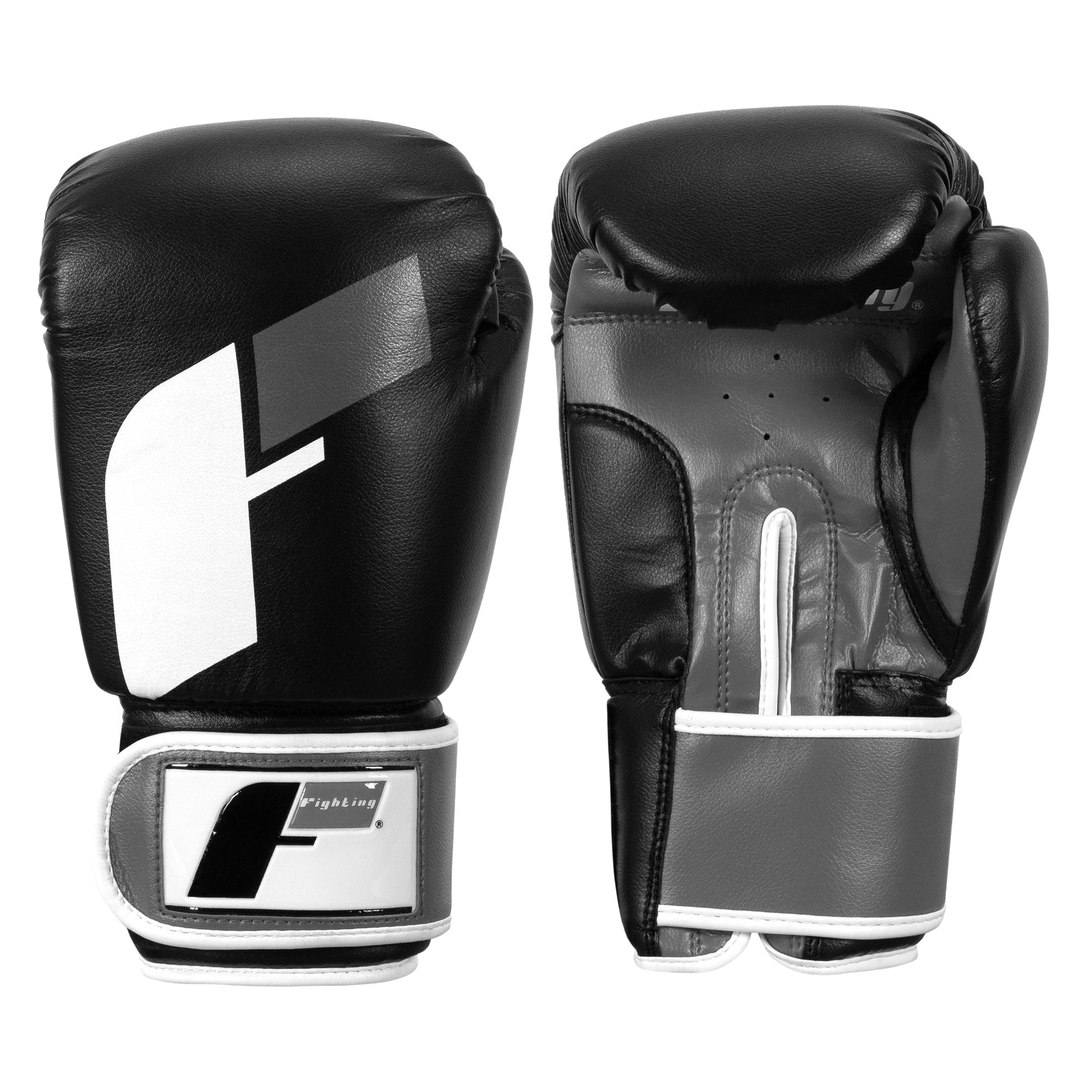 color:black/grey/white::Fighitng Big Logo Boxing Gloves main view