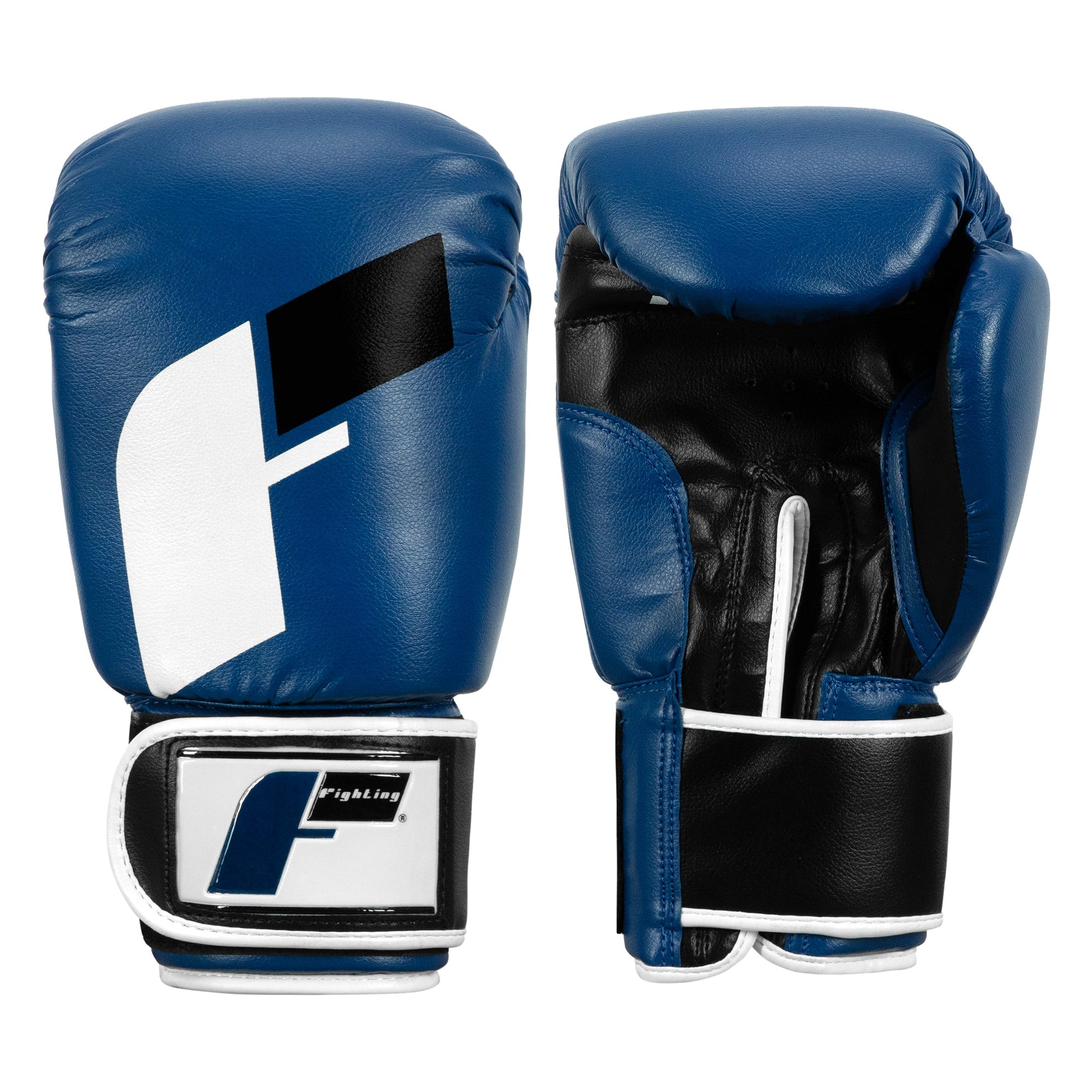color:blue/black/white::Fighting Big Logo Boxing Gloves main view