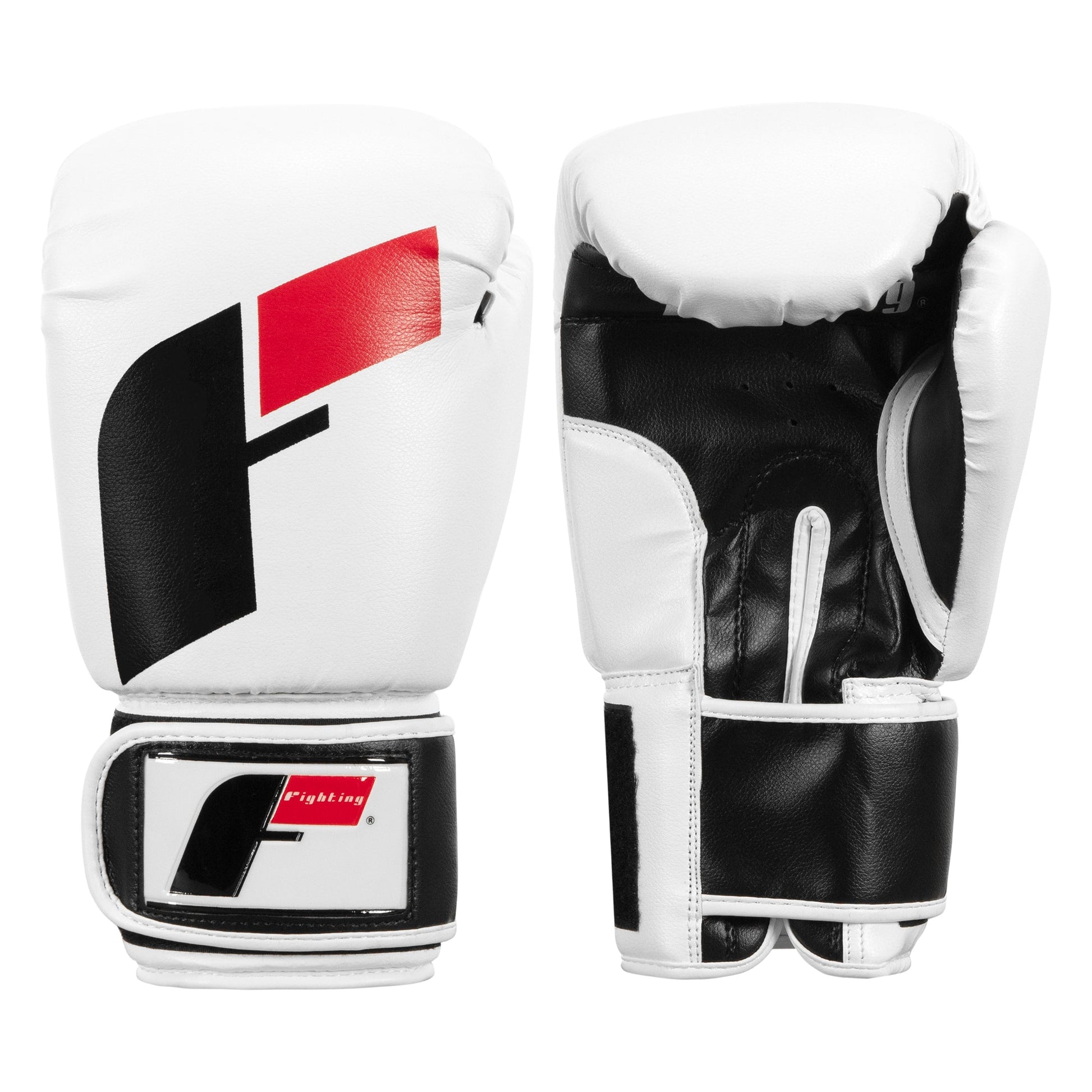 color:white/black/red::Fighting Big Logo Boxing Gloves main view