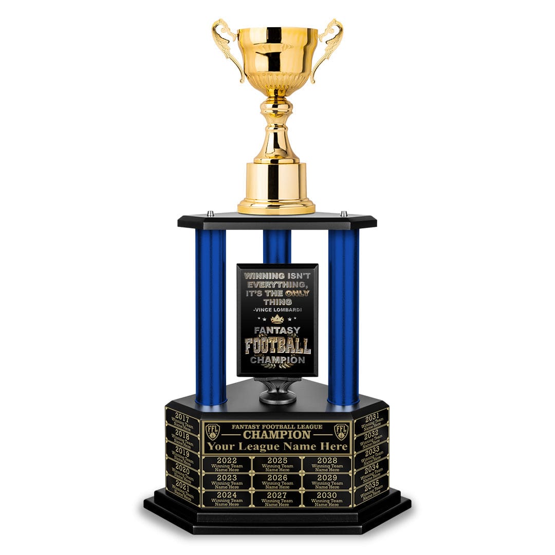 TrophySmack 26"-36” Fantasy Football Perpetual Trophy - Gold Cup