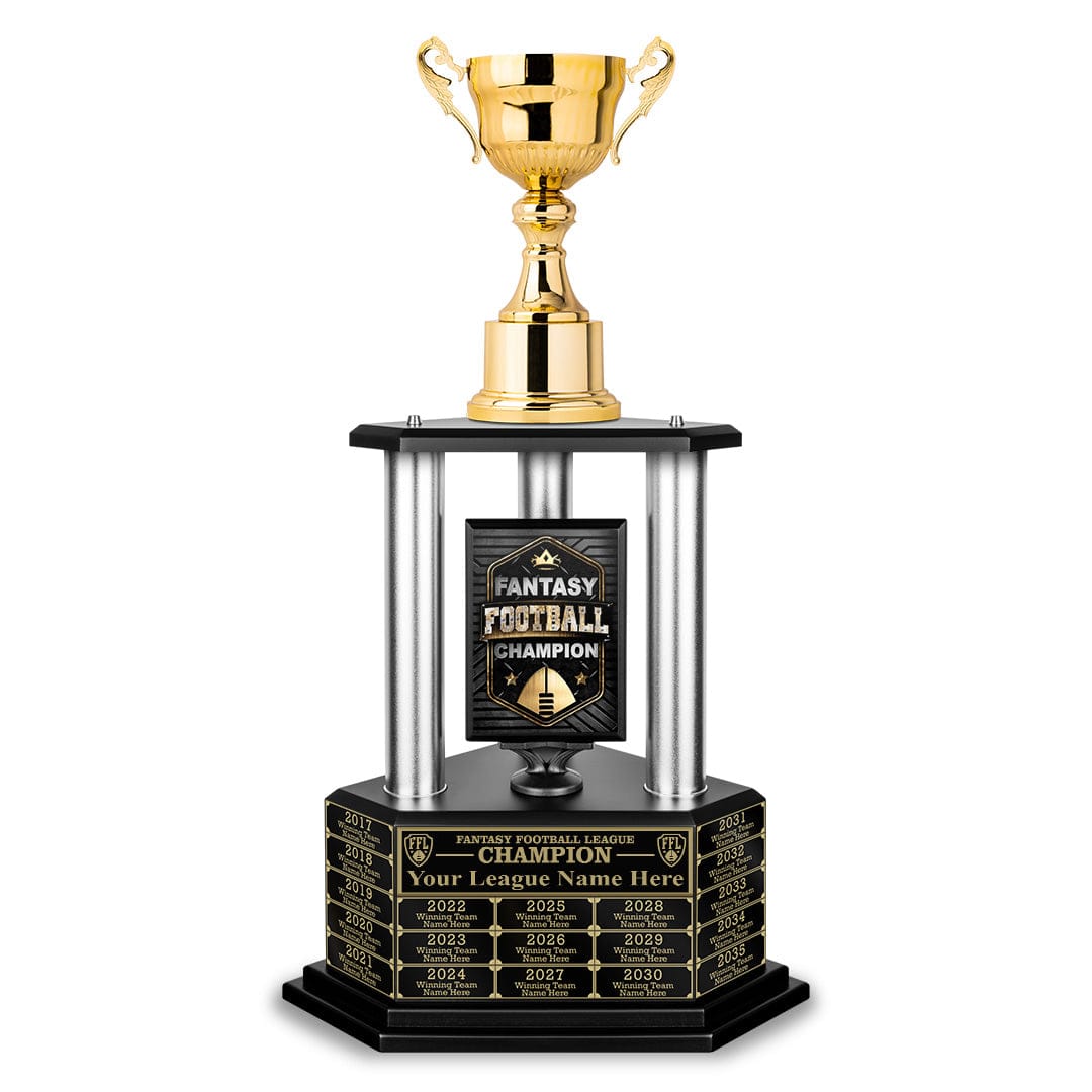 TrophySmack 26"-36” Fantasy Football Perpetual Trophy - Gold Cup