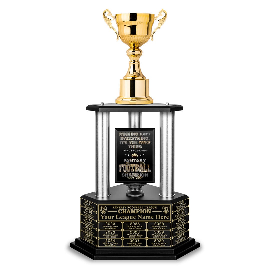 TrophySmack 26"-36” Fantasy Football Perpetual Trophy - Gold Cup
