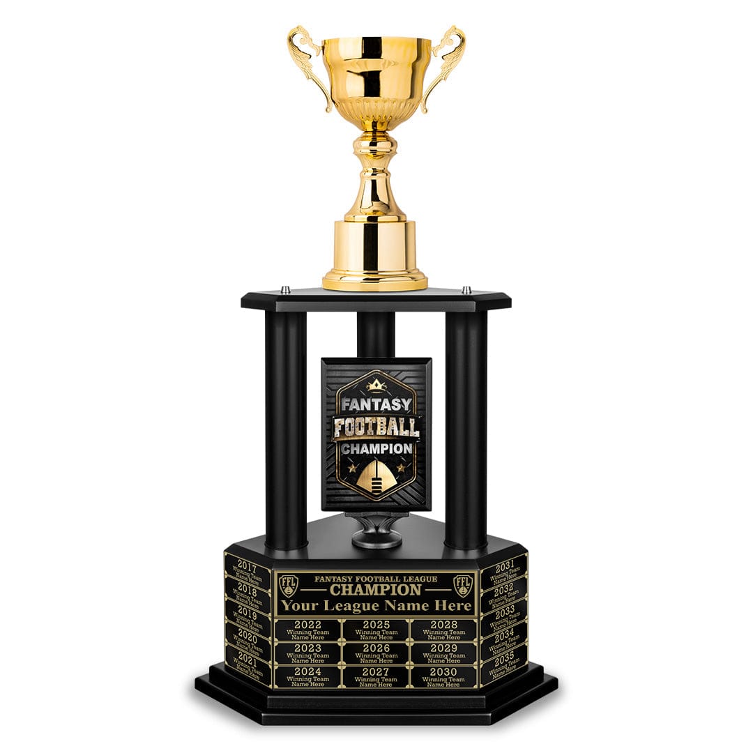 TrophySmack 26"-36” Fantasy Football Perpetual Trophy - Gold Cup