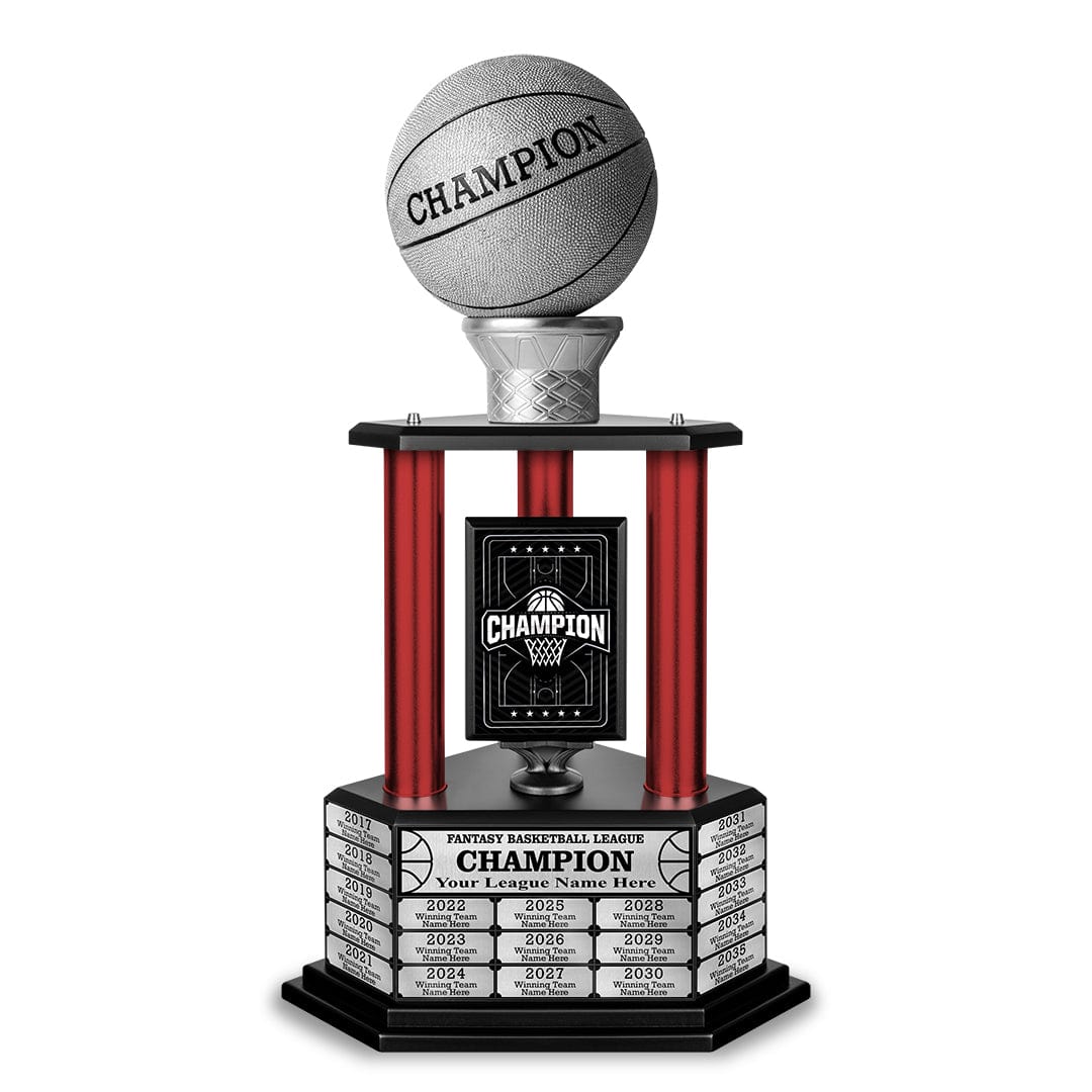 TrophySmack 26-36” Silver Basketball Trophy