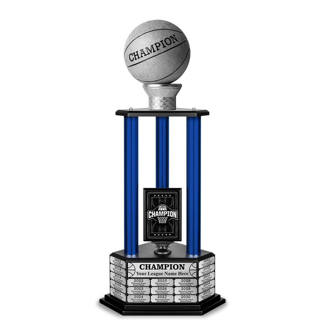 TrophySmack 26-36” Silver Basketball Trophy