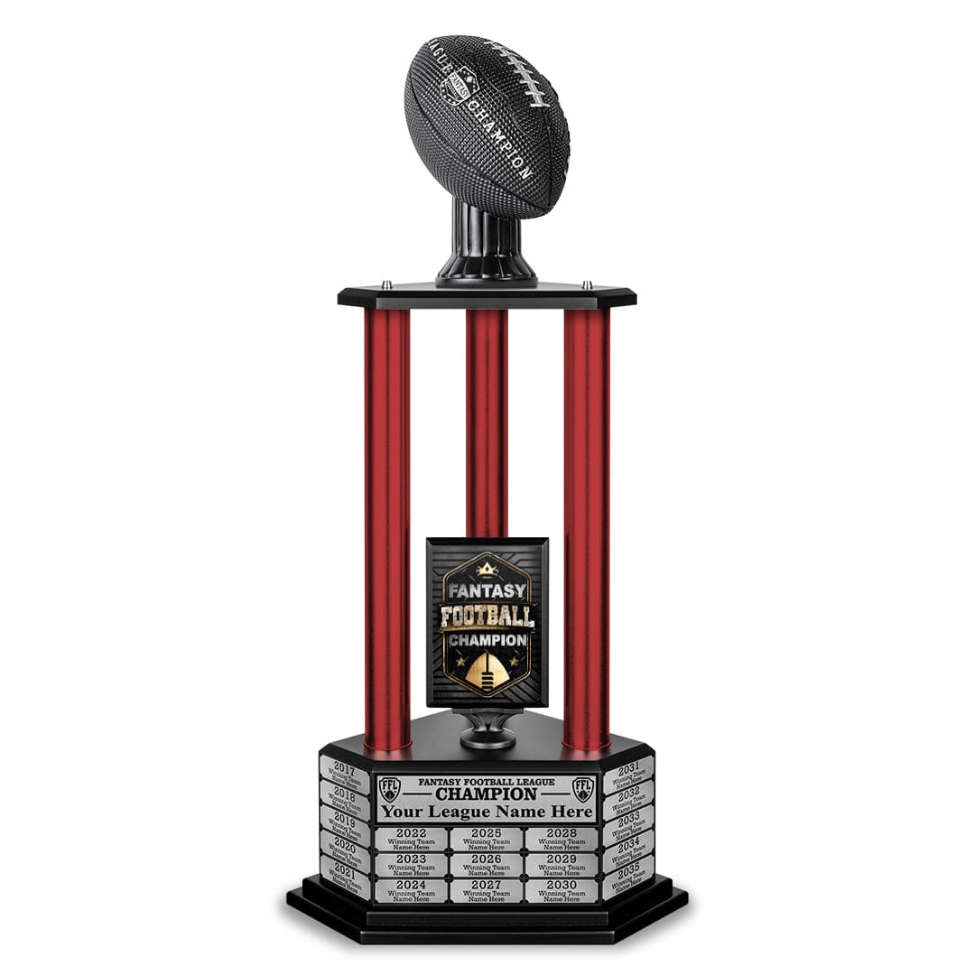 TrophySmack 26"-56" Perpetual Fantasy Football Trophy - Black Football