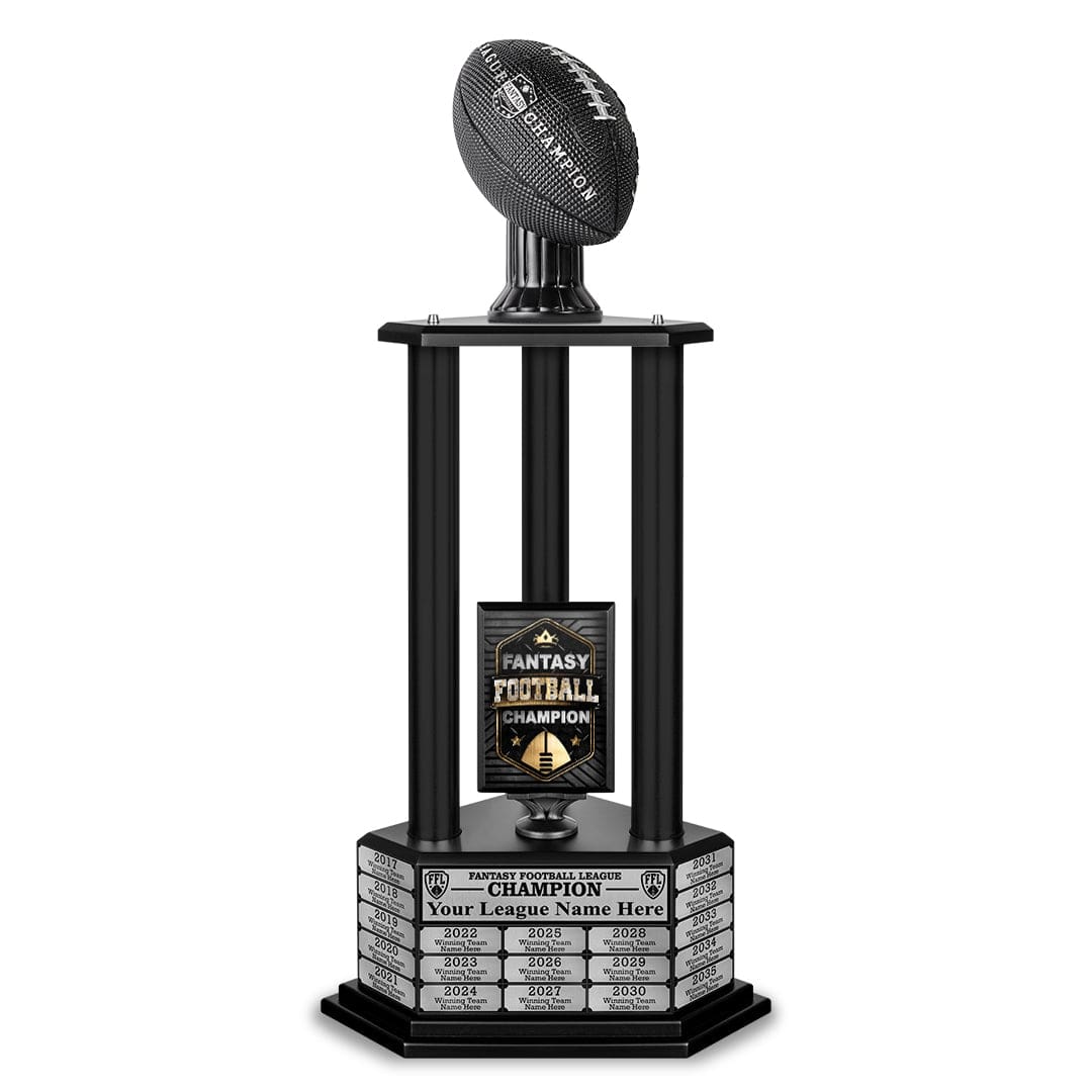 TrophySmack 26"-56" Perpetual Fantasy Football Trophy - Black Football