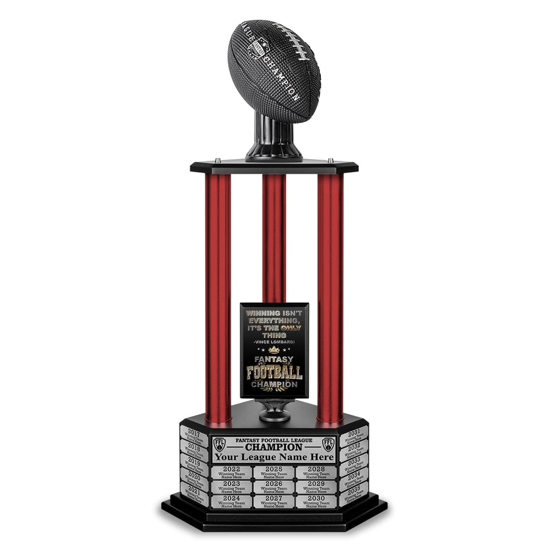 TrophySmack 26"-56" Perpetual Fantasy Football Trophy - Black Football