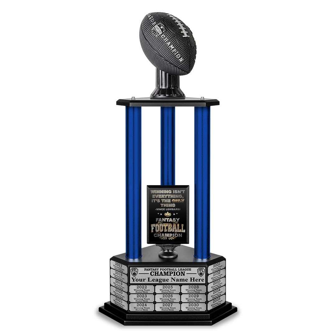 TrophySmack 26"-56" Perpetual Fantasy Football Trophy - Black Football