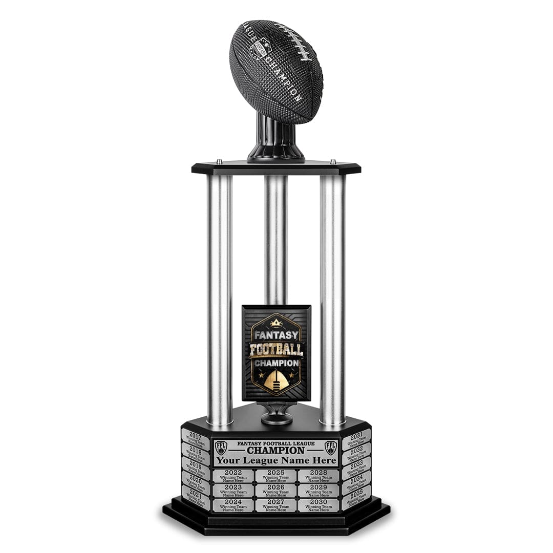TrophySmack 26"-56" Perpetual Fantasy Football Trophy - Black Football