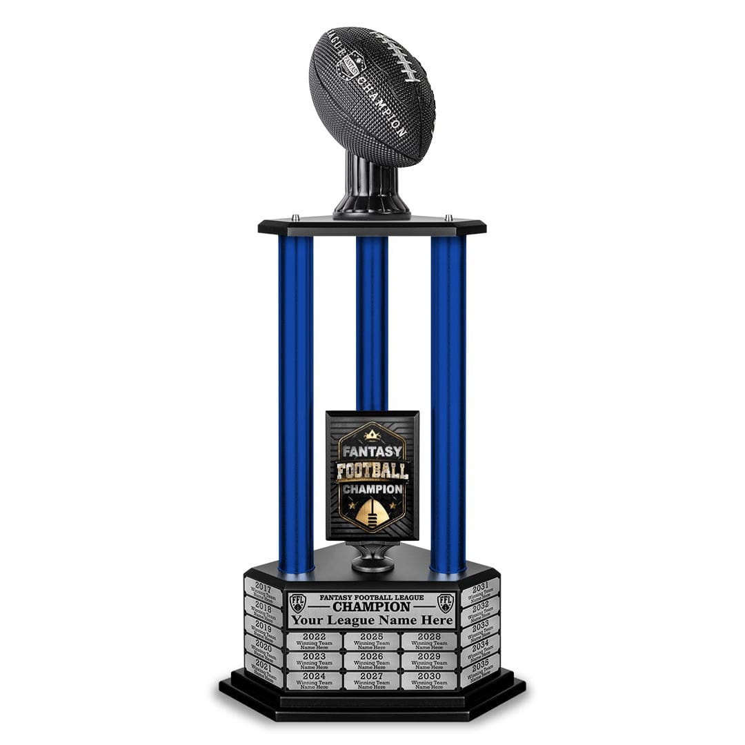TrophySmack 26"-56" Perpetual Fantasy Football Trophy - Black Football