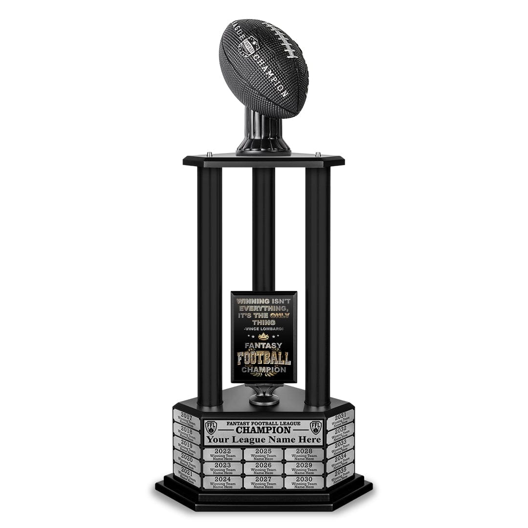 TrophySmack 26"-56" Perpetual Fantasy Football Trophy - Black Football