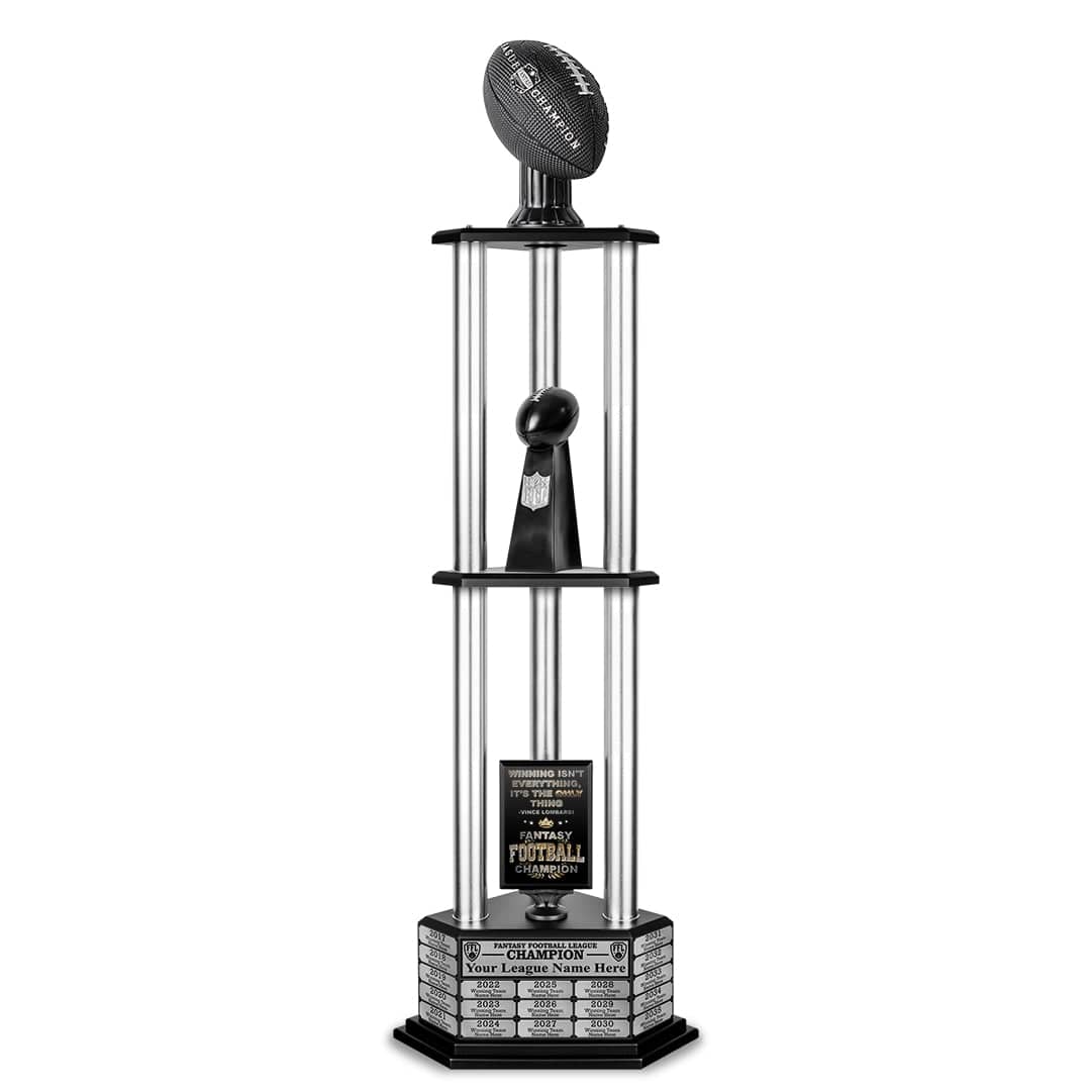 TrophySmack 26"-56" Perpetual Fantasy Football Trophy - Black Football