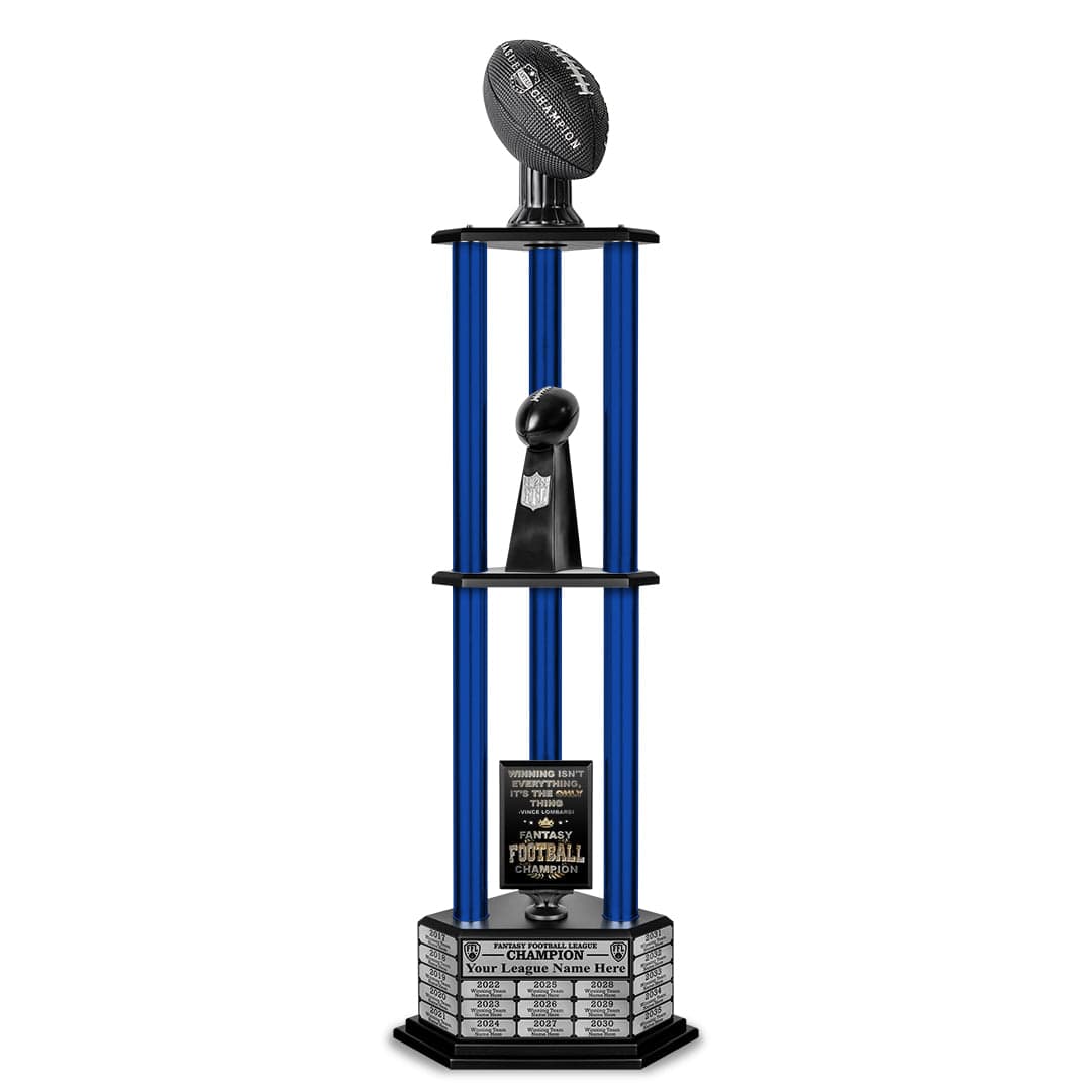 TrophySmack 26"-56" Perpetual Fantasy Football Trophy - Black Football
