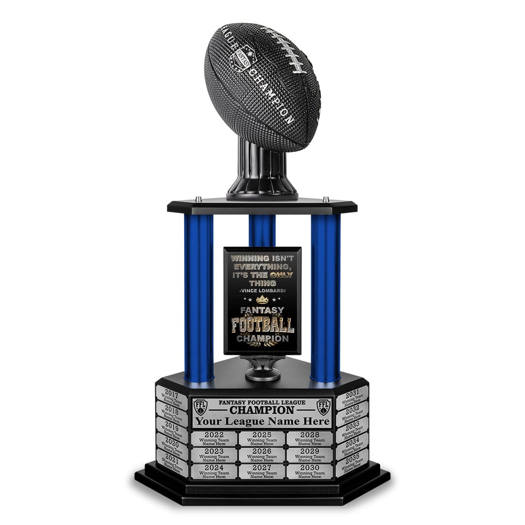 TrophySmack 26"-56" Perpetual Fantasy Football Trophy - Black Football