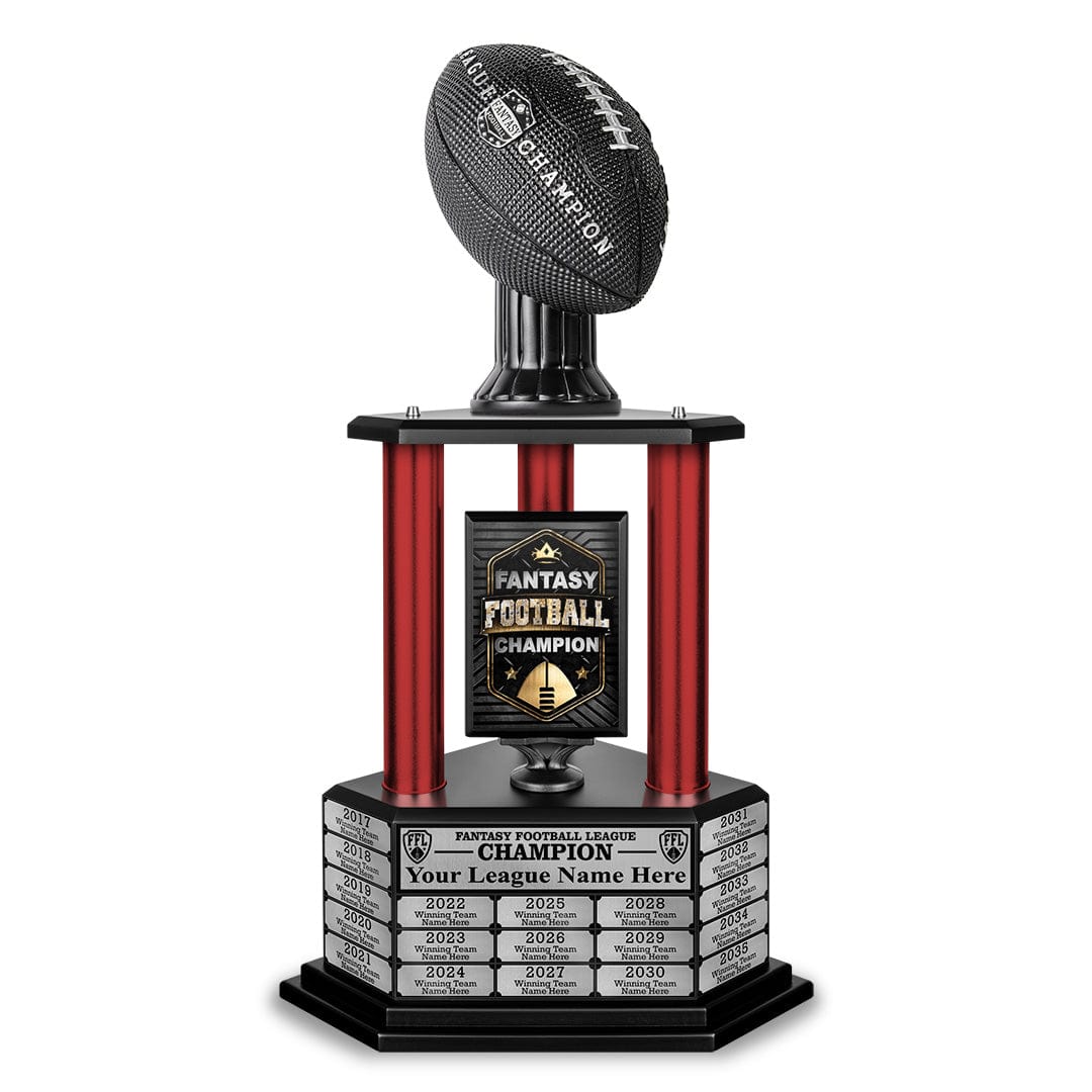 TrophySmack 26"-56" Perpetual Fantasy Football Trophy - Black Football