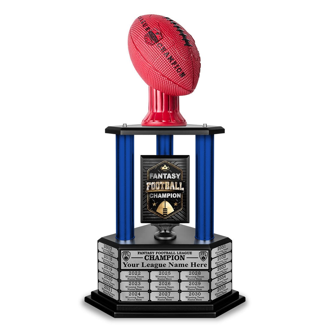 TrophySmack 26"-56" Perpetual Fantasy Football Trophy - Red Football