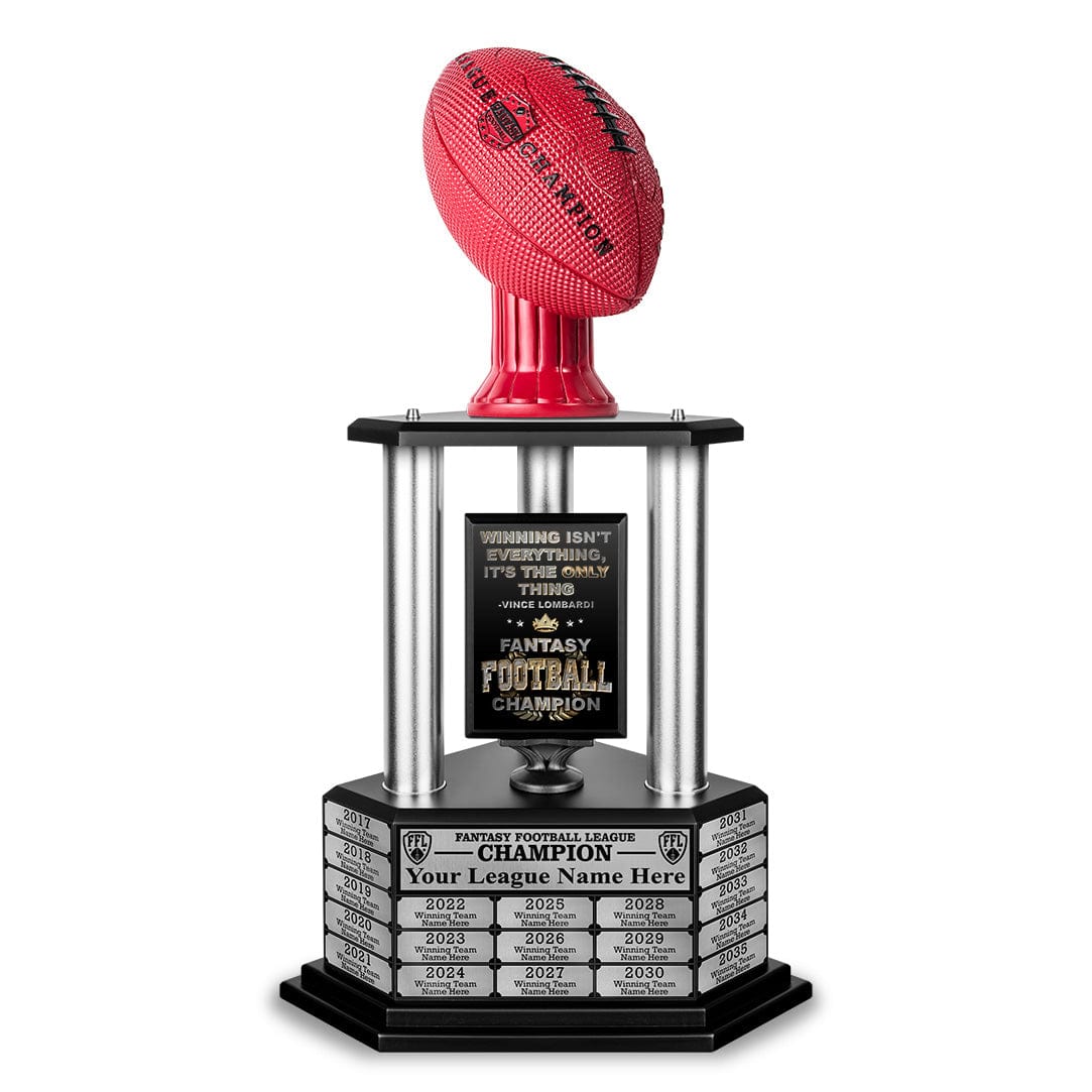 TrophySmack 26"-56" Perpetual Fantasy Football Trophy - Red Football