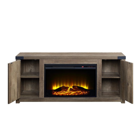 12"W Fireplace in Rustic Oak Finish