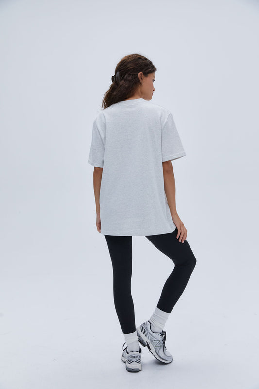 ADA Short Sleeve Oversized T-shirt - Light Grey Melange