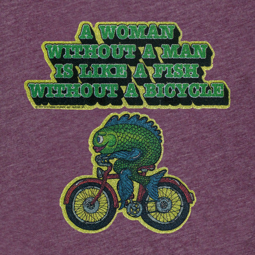 A Woman Without a Man Is Like a Fish Without Bike Mens Shirt