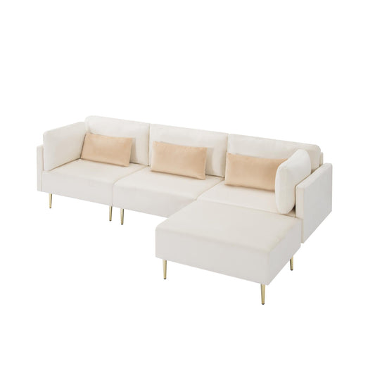 105” L Shaped Sectional Sofa with ottoman
