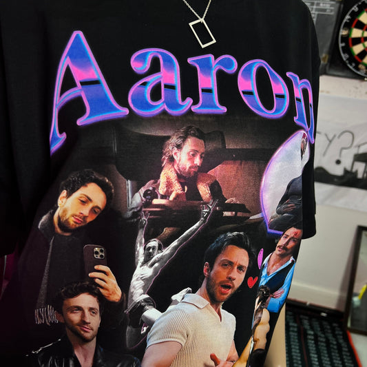 Aaron Taylor Johnson homage graphic tee