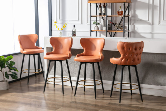 29" Modern Leathaire Fabric bar chairs,180° Swivel Bar Stool Chair for Kitchen,Set of 2