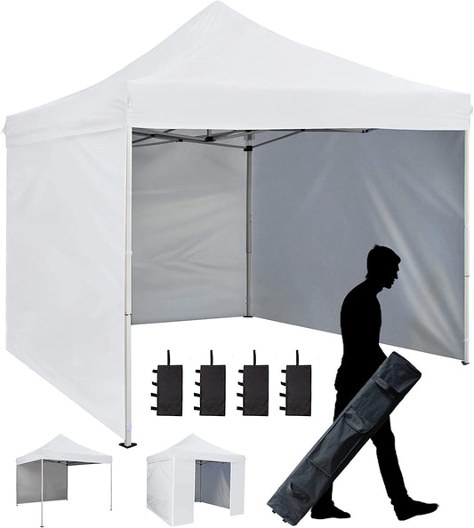 10' x 10' Pop Up Removable Sidewall Canopy Tent-Waterproof with Rolling Storage Bag