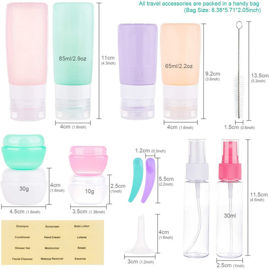 16 Pack Travel Bottles Set for Toiletries TSA Approved Travel Containers Leak Proof