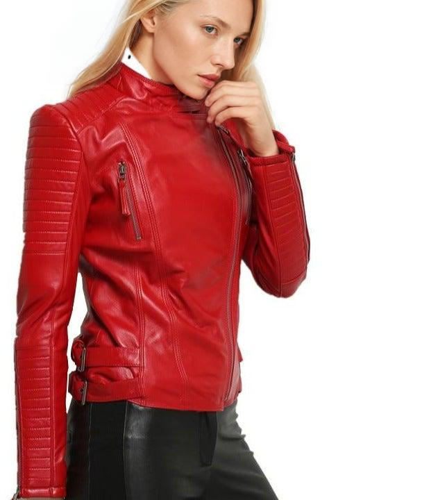Grandeur 100% Real Sheepskin Coat Female Genuine Leather Jacket-Womens Leather Jacket-Inland Leather Co.-Black-XS-Inland Leather Co.