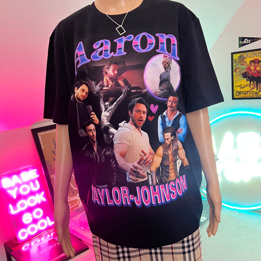 Aaron Taylor Johnson homage graphic tee