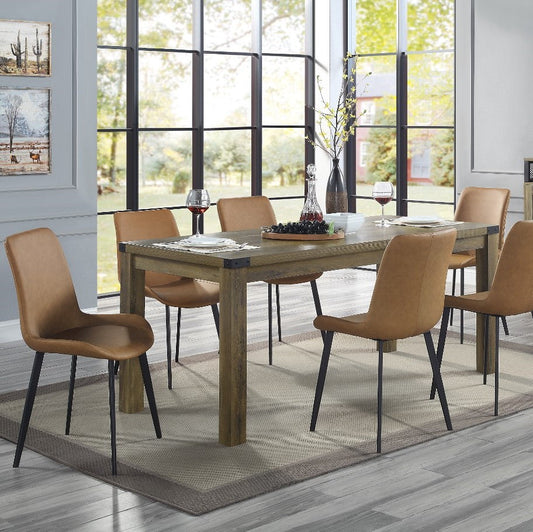 Abiram Side Chair in Brown PU