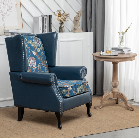 Accent Chair Mid Century Arm Chair Modern Upholstered Fabric High Back Armchair