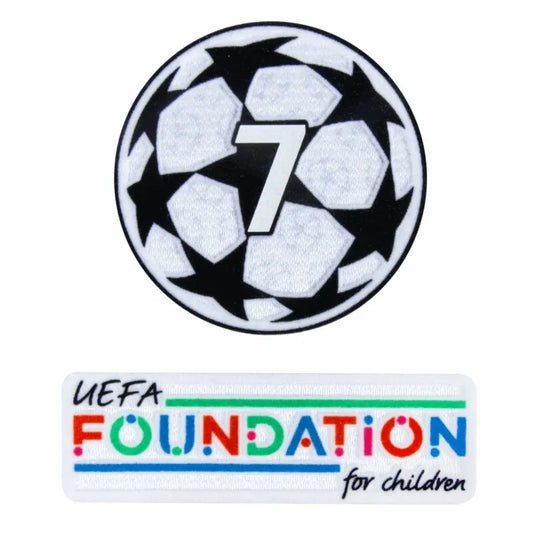 AC Milan 2024-25 UCL Starball 7 Times Winner + UEFA Foundation Patch Set (Youth)