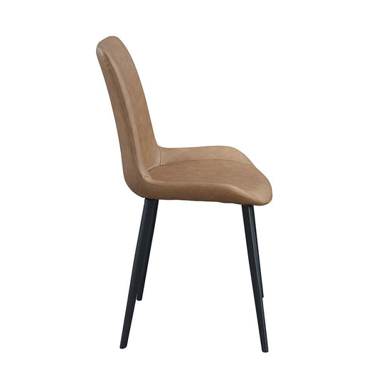 Abiram Side Chair in Brown PU