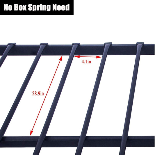 14 Inch Platform Modern Metal Bed Frame with Steel Slat and Headboard,Mattress Foundation,No Box Spr