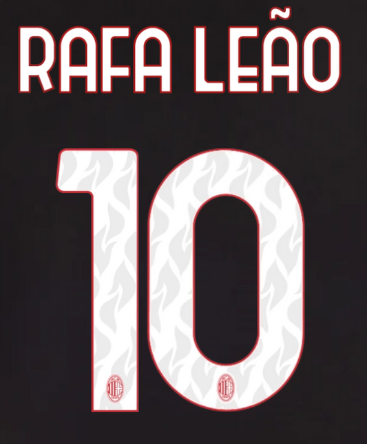 AC Milan 2025/26 Home RAFA LEAO #10 Official Name Set