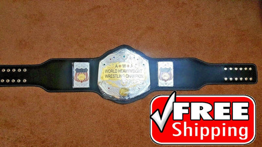 AWA WORLD TAG TEAM BRASS METAL Championship Belt