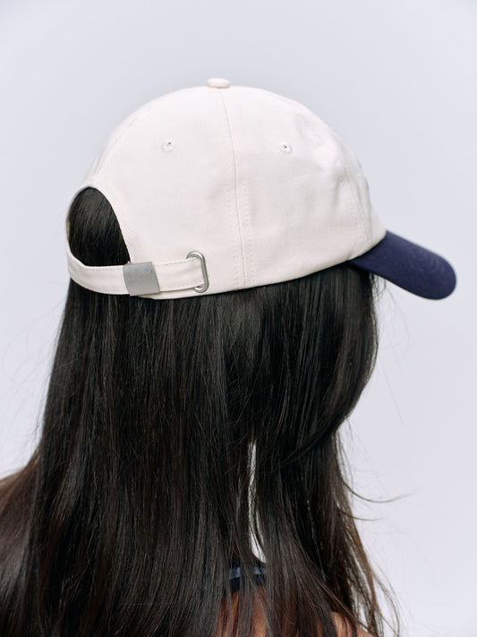 Adanola Running Embroidered Cap - Cream/Navy Blue