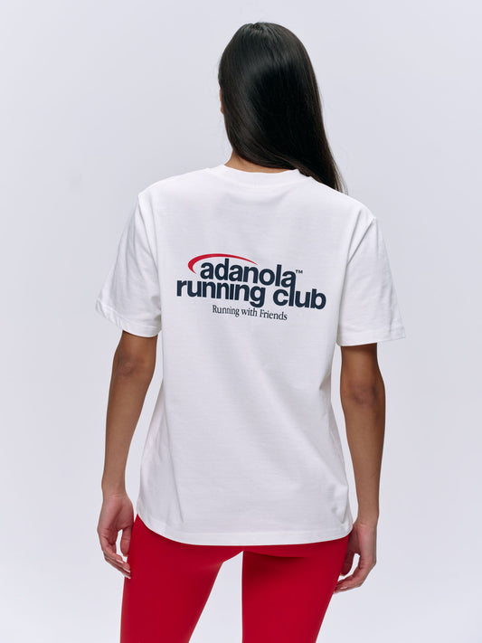 Adanola Running Short Sleeve Oversized T-shirt - White/Classic Red