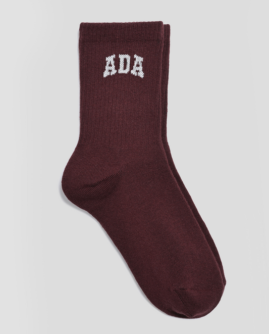 ADA Socks - Burgundy/Marshmallow White
