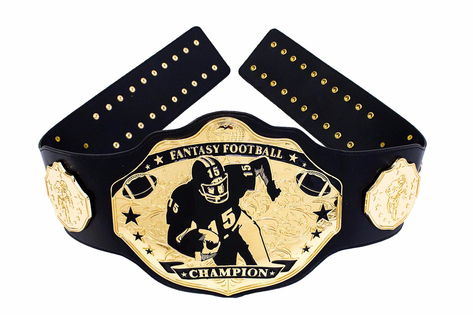 Fantasy Football Championship Belt Black Gold Undisputed Belts