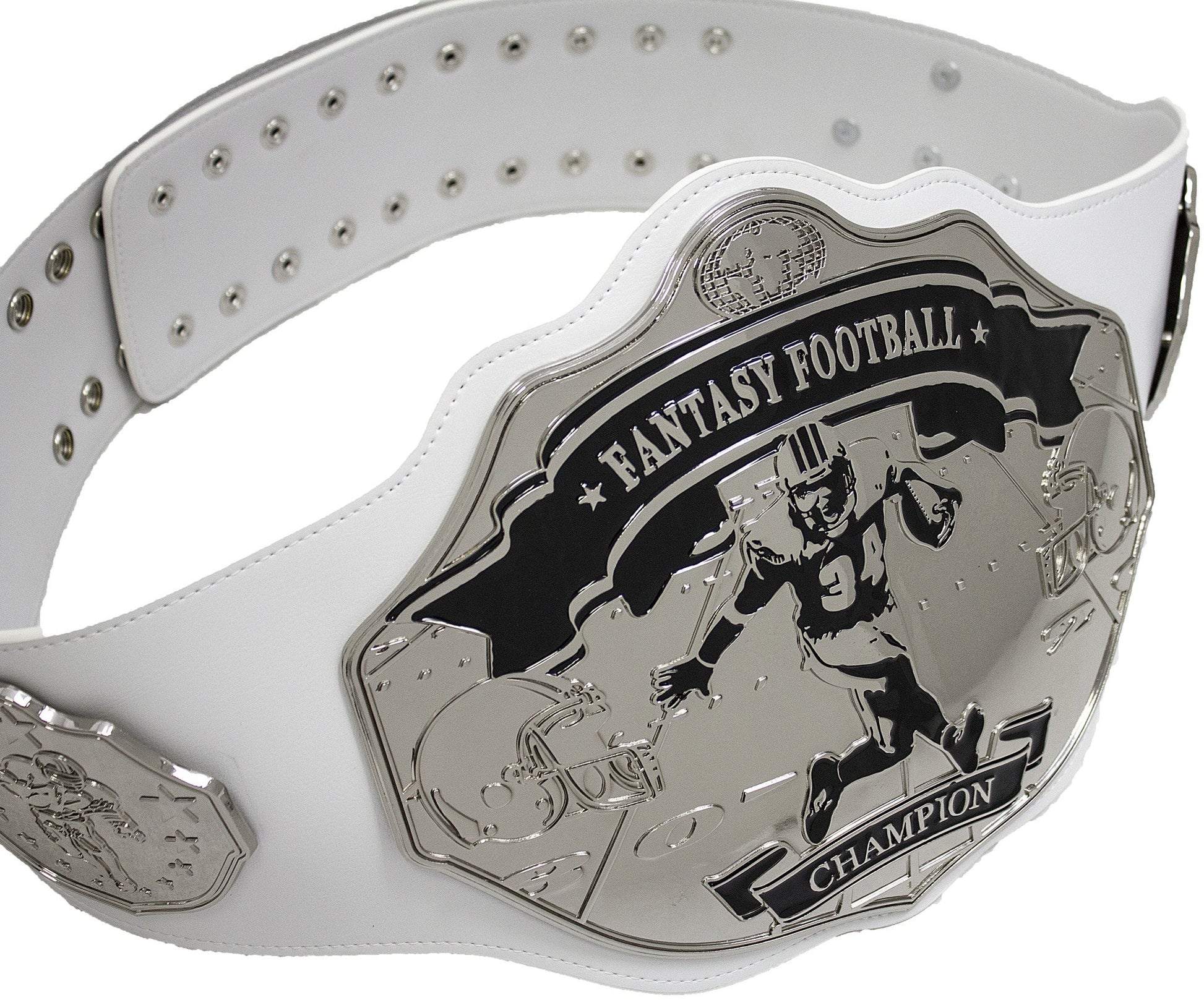Fantasy Football Championship Belt Trophy White Silver Undisputed Belts