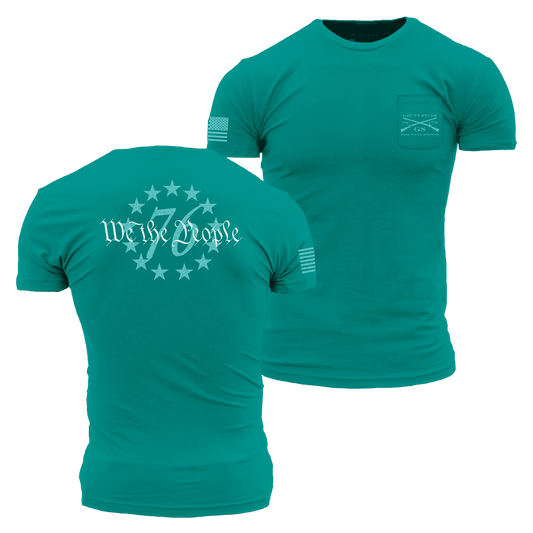 76 We The People Pocket Tee - Heather Aqua