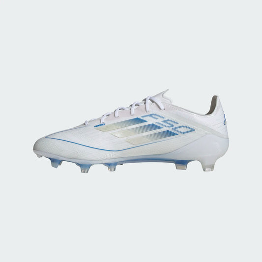 Adidas F50 Elite FG/MG-White/Metallic Silver/Blue