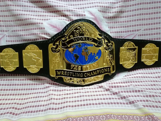 NWA WORLD TAG TEAM 24K GOLD Zinc Wrestling Championship Belt