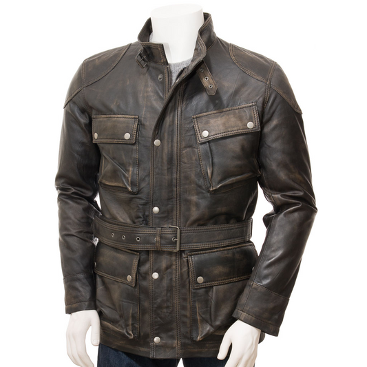 MEN'S VINTAGE LEATHER JACKET: CANAAN