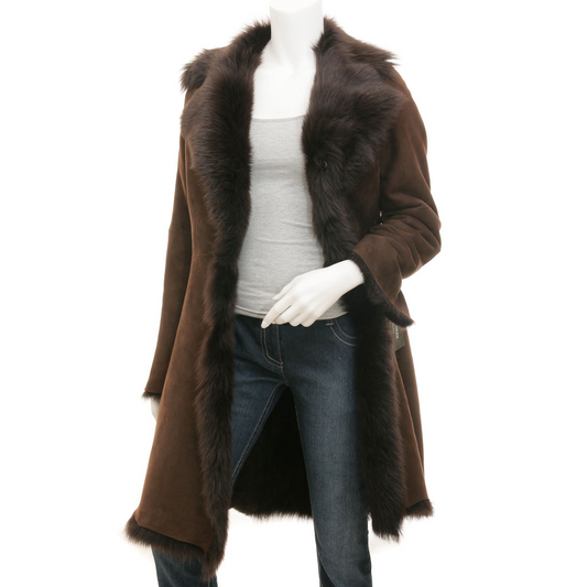 WOMEN'S TOSCANA SHEARLING IN BROWN: ARLINGTON