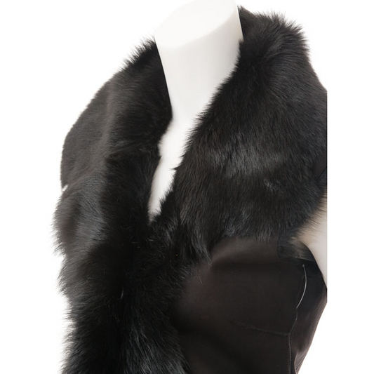 WOMEN'S BLACK TOSCANA SHEEPSKIN GILET: KELLER